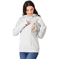 Los mejores  - QinMM Sudadera de Lactancia con Capucha Cuello Alto Maternidad premamá para Mujer Embarazada Hoodie Pullover Tops con…